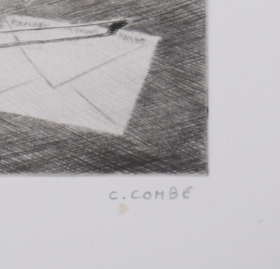 Camille COMBE : La viole d'amour, Gravure originale signée