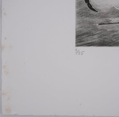 Camille COMBE : La viole d'amour, Gravure originale signée