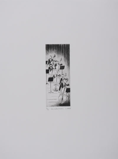 Camille COMBE : Les notes graves, Gravure originale signée