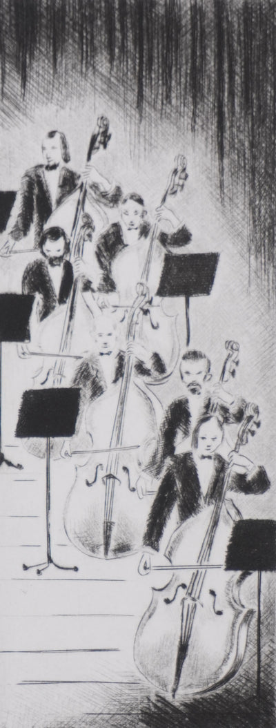 Camille COMBE : Les notes graves, Gravure originale signée