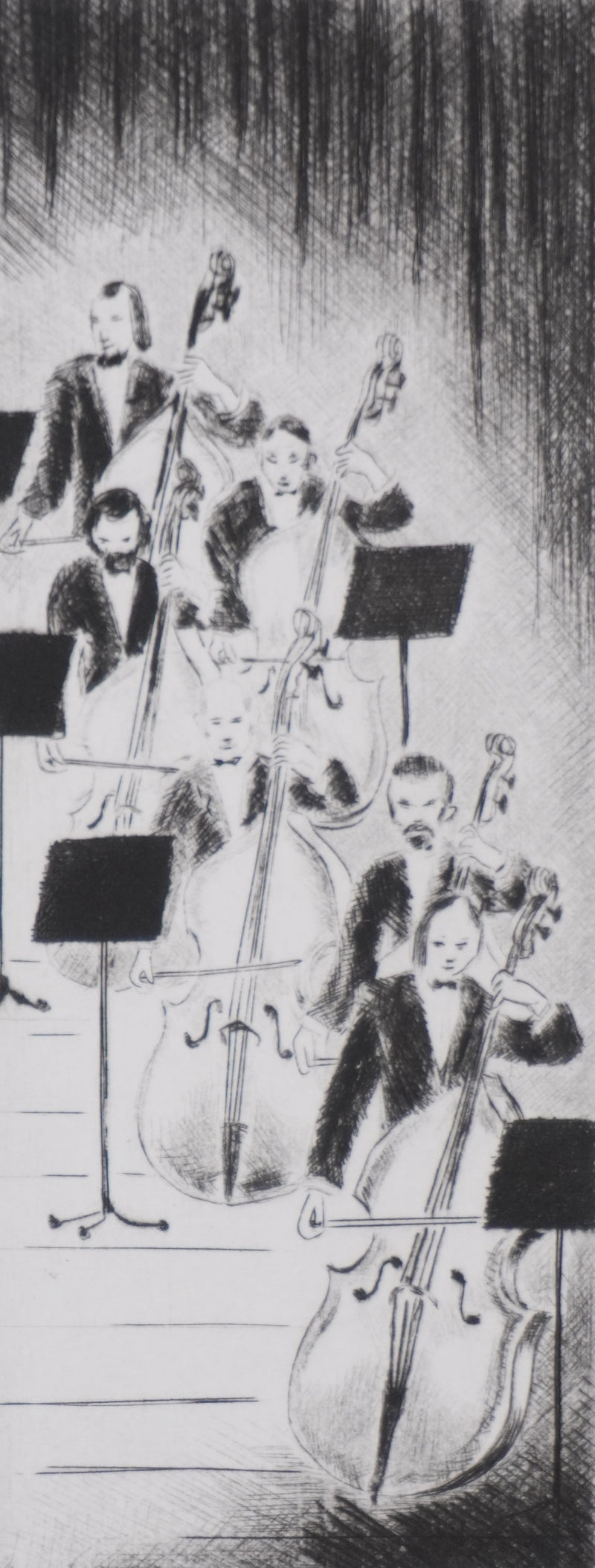 Camille COMBE : Les notes graves, Gravure originale signée