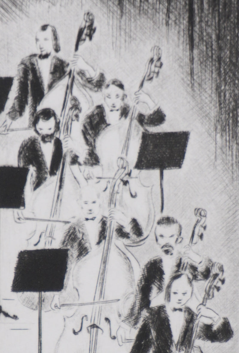 Camille COMBE : Les notes graves, Gravure originale signée