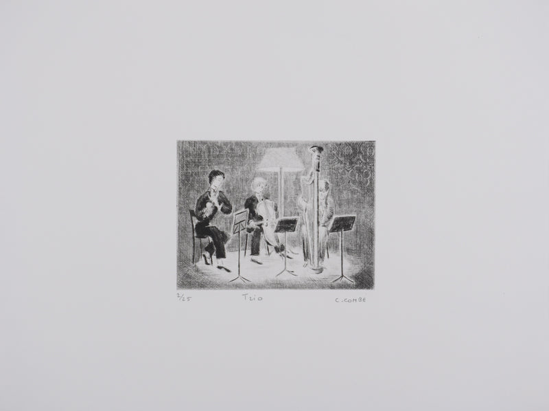 Camille COMBE : Trio, Gravure originale signée