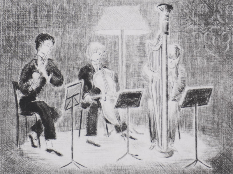Camille COMBE : Trio, Gravure originale signée