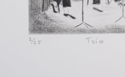Camille COMBE : Trio, Gravure originale signée