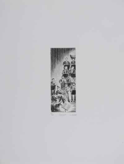 Camille COMBE : Concert, Gravure originale signée