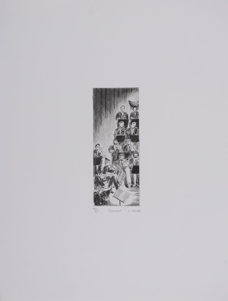 Camille COMBE : Concert, Gravure originale signée