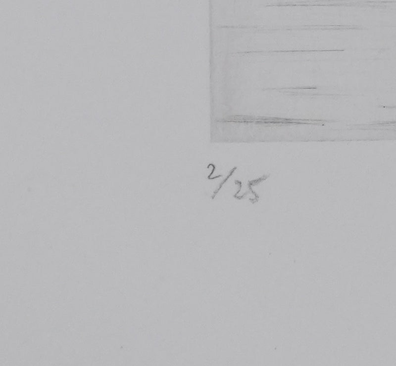 Camille COMBE : Le vaisseau volant, Gravure originale signée
