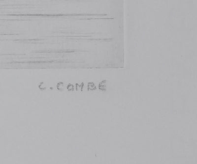 Camille COMBE : Le vaisseau volant, Gravure originale signée