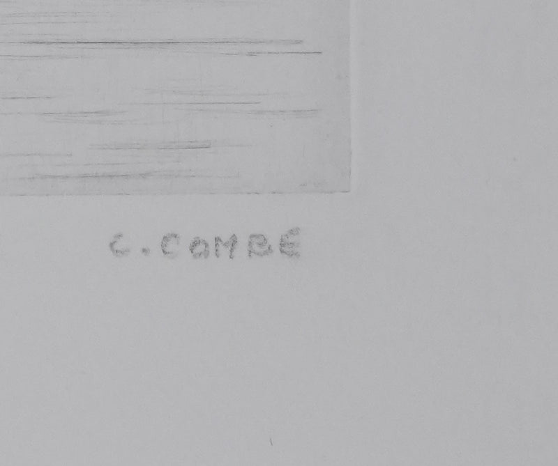 Camille COMBE : Le vaisseau volant, Gravure originale signée