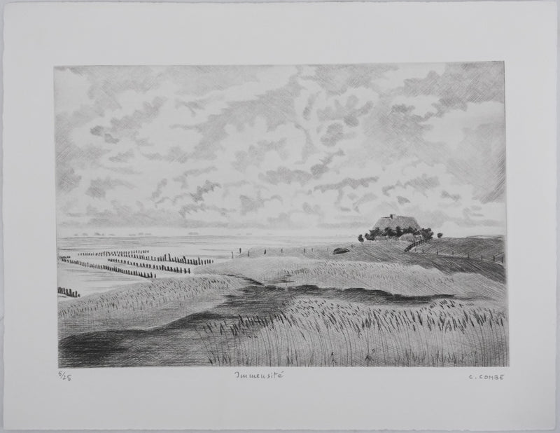 Camille COMBE : Immensité, Gravure originale signée