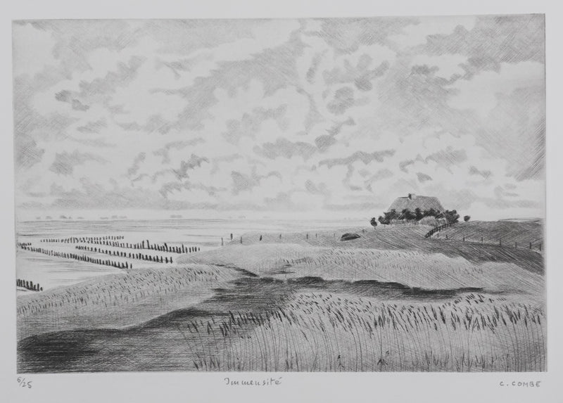 Camille COMBE : Immensité, Gravure originale signée