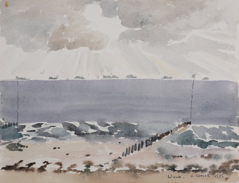 Camille COMBE : Wyck, Aquarelle originale signée