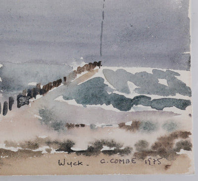 Camille COMBE : Wyck, Aquarelle originale signée
