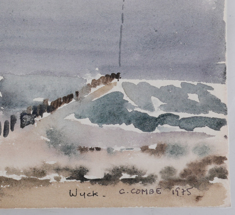 Camille COMBE : Wyck, Aquarelle originale signée