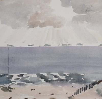 Camille COMBE : Wyck, Aquarelle originale signée