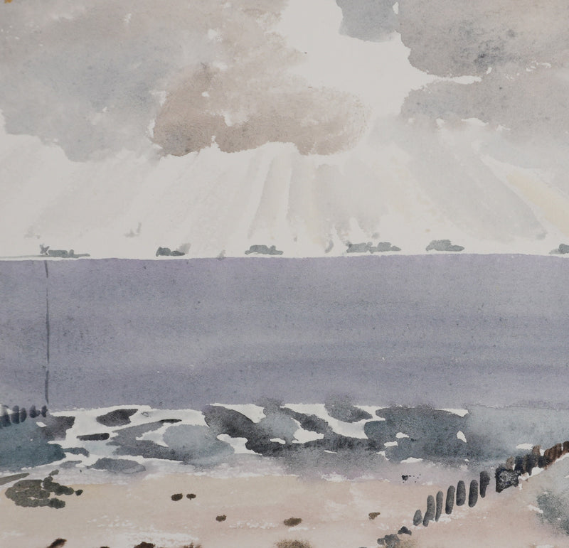Camille COMBE : Wyck, Aquarelle originale signée