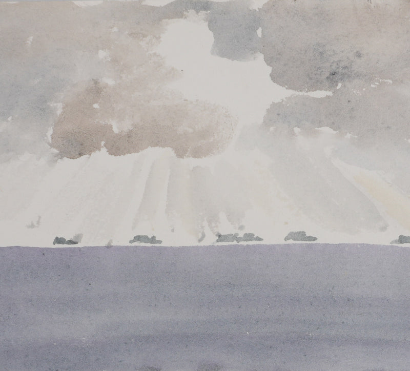 Camille COMBE : Wyck, Aquarelle originale signée