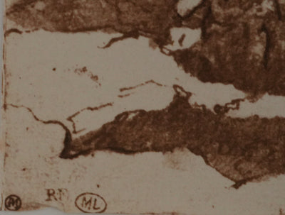 Claude GELEE : Les rives du Tibre, Lithographie