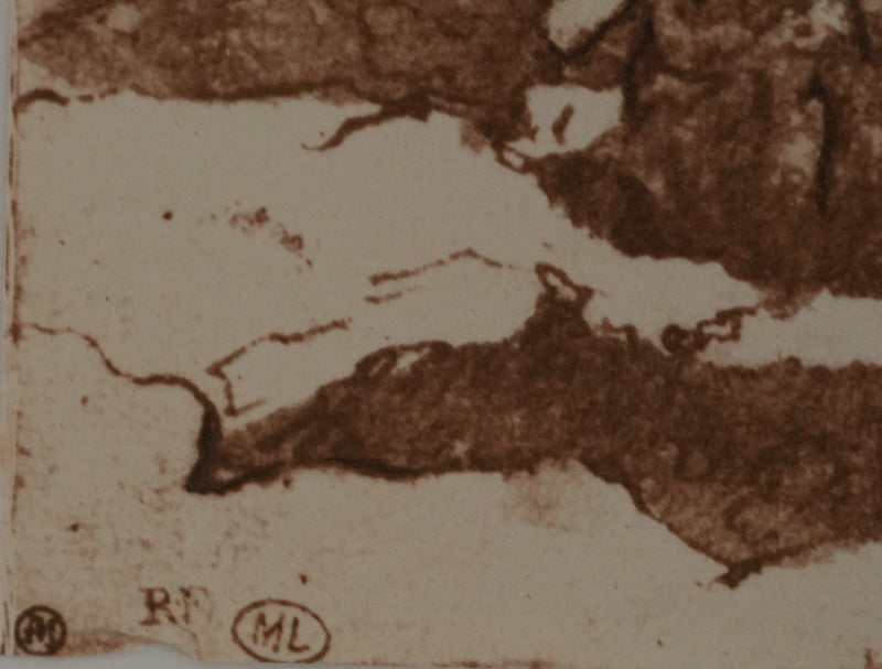 Claude GELEE : Les rives du Tibre, Lithographie