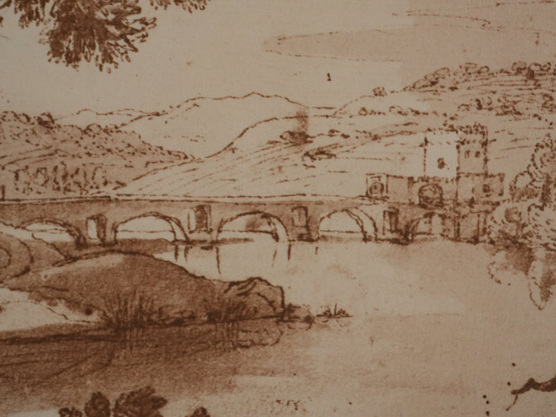 Claude GELEE : Les rives du Tibre, Lithographie