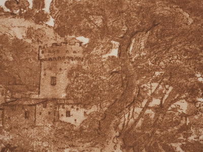 Claude GELEE : Les rives du Tibre, Lithographie