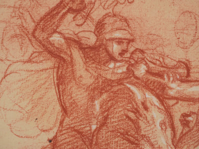 Charles LE BRUN : La lutte des cavaliers, Lithographie