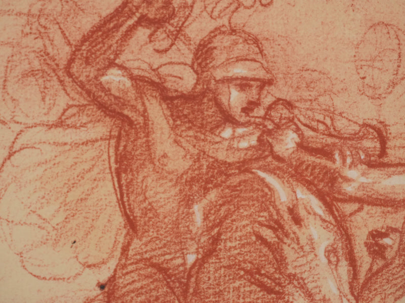 Charles LE BRUN : La lutte des cavaliers, Lithographie
