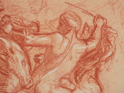 Charles LE BRUN : La lutte des cavaliers, Lithographie