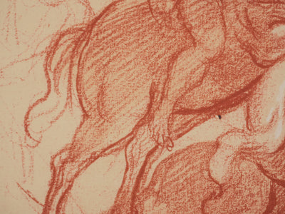 Charles LE BRUN : La lutte des cavaliers, Lithographie