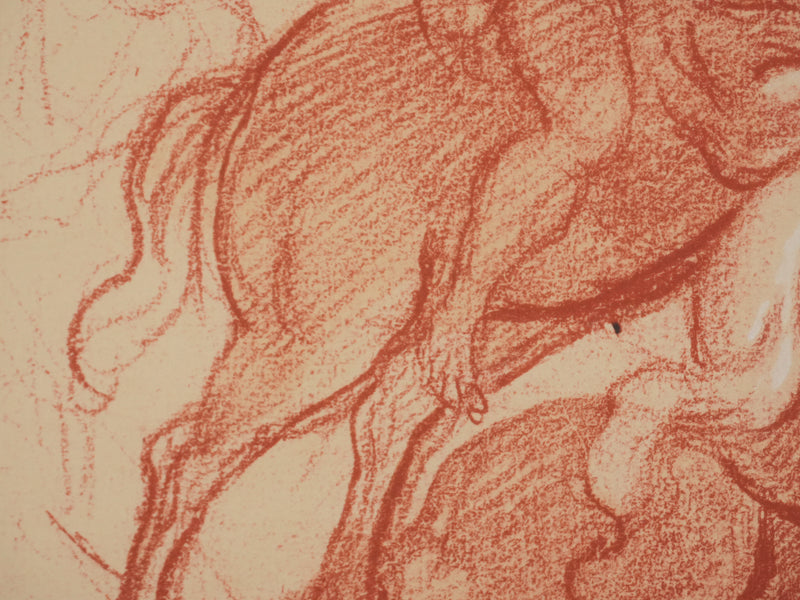 Charles LE BRUN : La lutte des cavaliers, Lithographie