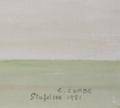 Camille COMBE : Le lac Staffelsee, Aquarelle originale signée
