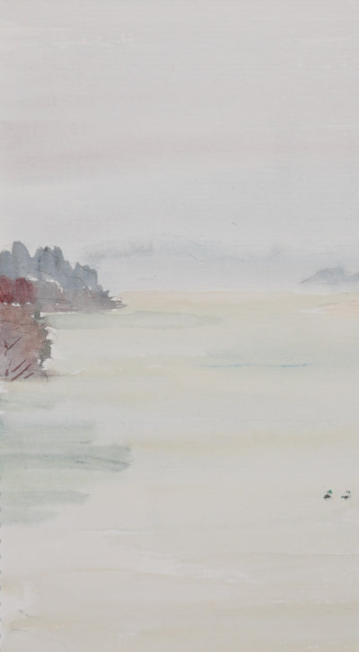 Camille COMBE : Le lac Staffelsee, Aquarelle originale signée
