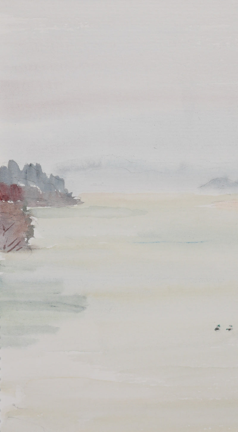 Camille COMBE : Le lac Staffelsee, Aquarelle originale signée