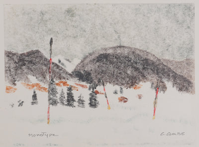 Camille COMBE : La piste du sommet, Monotype original signé