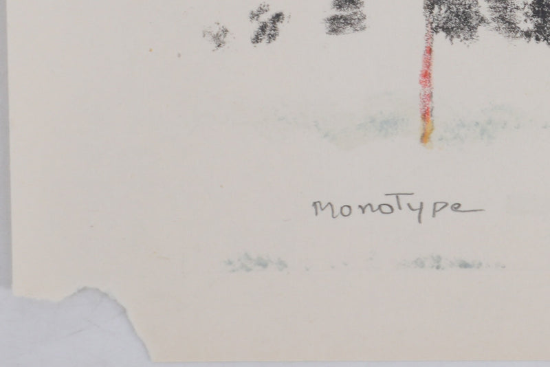 Camille COMBE : La piste du sommet, Monotype original signé