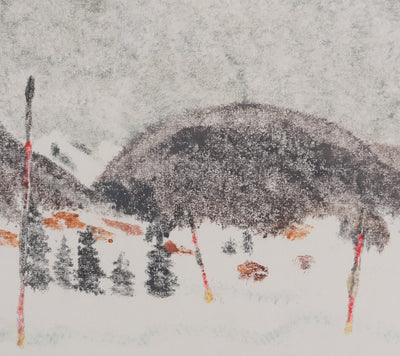 Camille COMBE : La piste du sommet, Monotype original signé