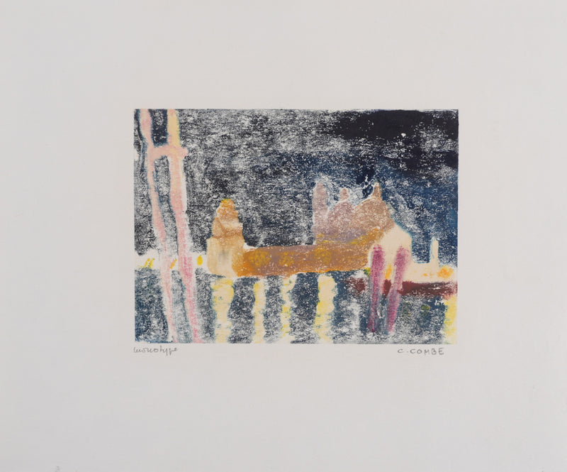 Camille COMBE : Dans la pénombre, Monotype original signé