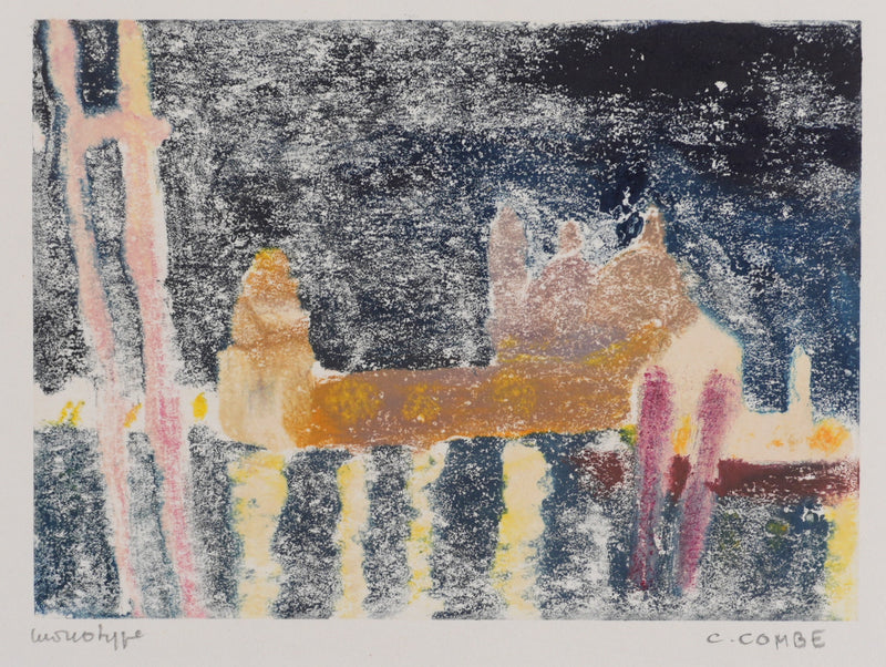 Camille COMBE : Dans la pénombre, Monotype original signé