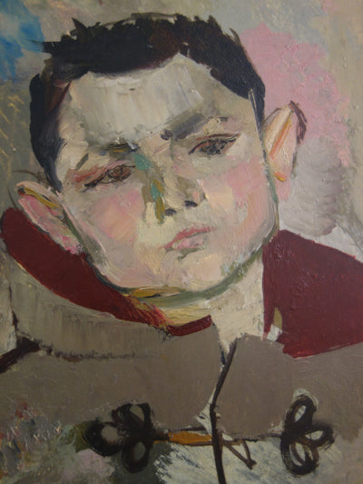 René GENIS : Portrait d'enfant, Dessin original signé