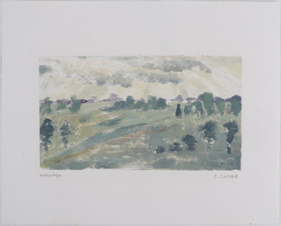 Camille COMBE : Sous les nuages clairs, Monotype original signé