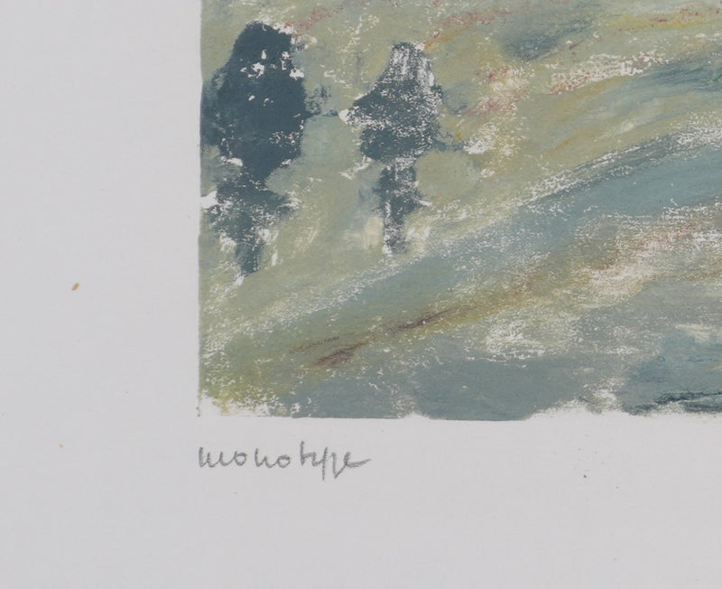 Camille COMBE : Sous les nuages clairs, Monotype original signé