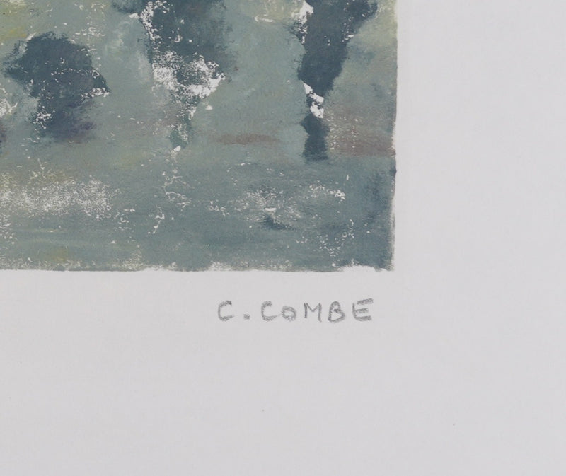 Camille COMBE : Sous les nuages clairs, Monotype original signé