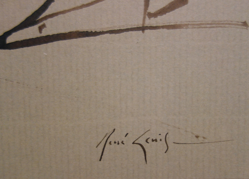 René GENIS : Femme nue se reposant, Dessin original signé