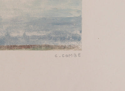 Camille COMBE : Vue sur les îles, Monotype original signé