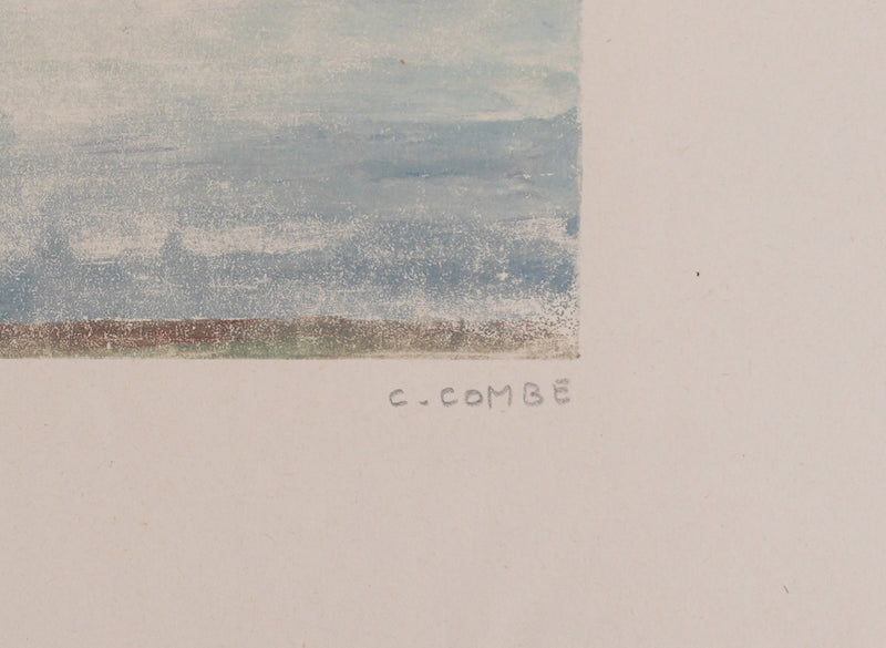 Camille COMBE : Vue sur les îles, Monotype original signé