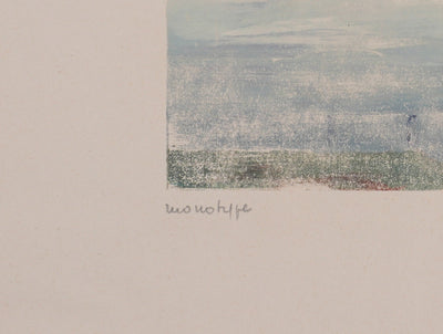 Camille COMBE : Vue sur les îles, Monotype original signé