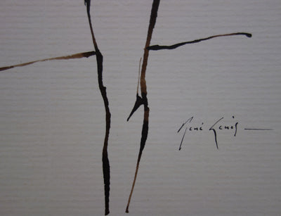 René GENIS : Femme nue de dos, Dessin original signé