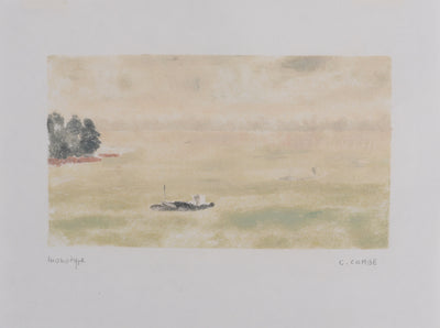 Camille COMBE : Sur l'eau, Monotype original signé