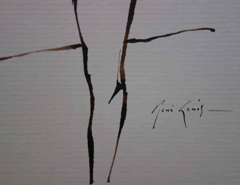 René GENIS : Femme nue de dos, Dessin original signé